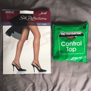 2 Packages Control Top Pantyhose